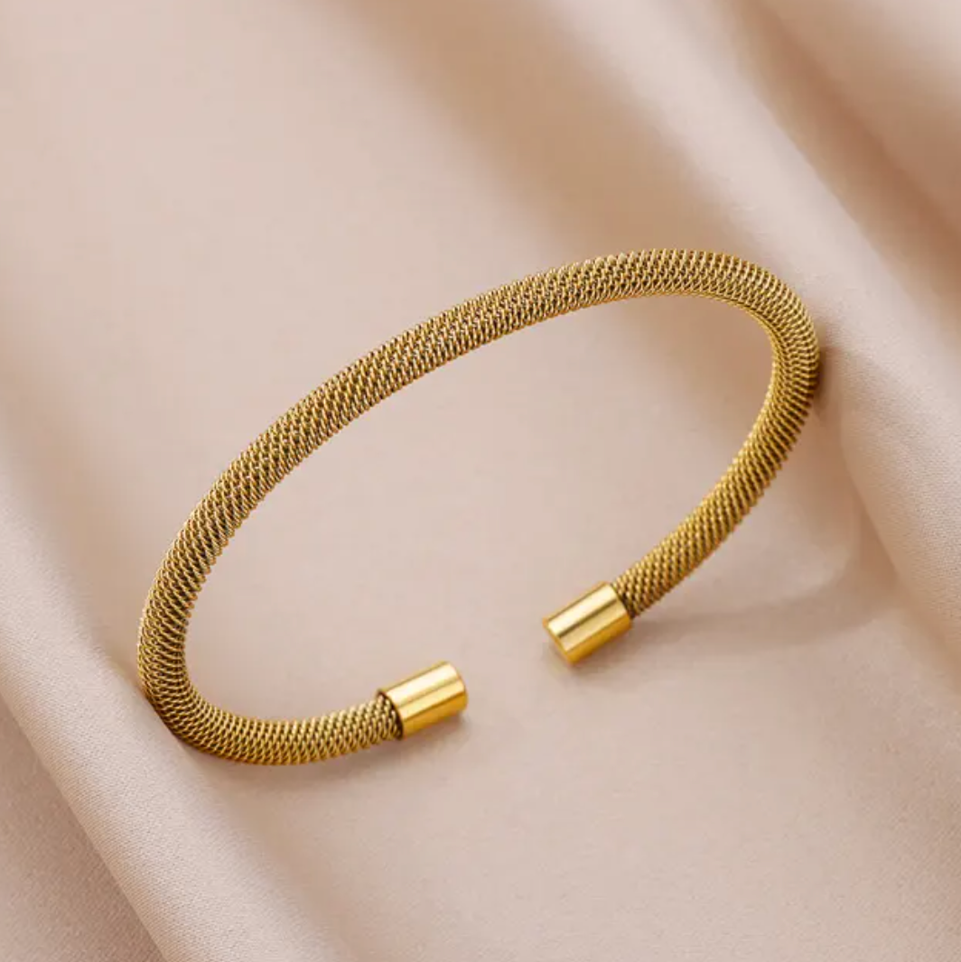 Bracelet en plaqué or 18 carats en style maille