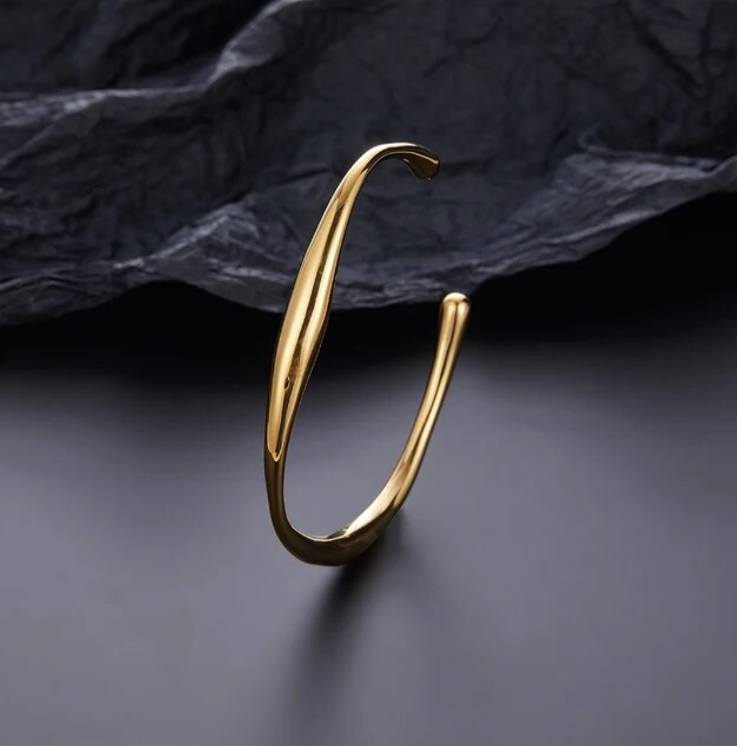 Bracelet plaqué or 18 carats en forme de branche solide