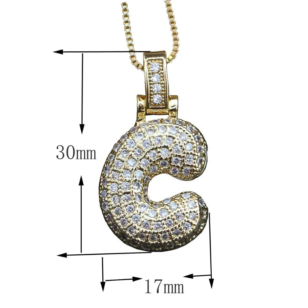 Collier Initiales en plaqué or 18 Carats avec strass