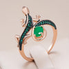 Bague lézard en zircon naturel plaqué or rose 18K